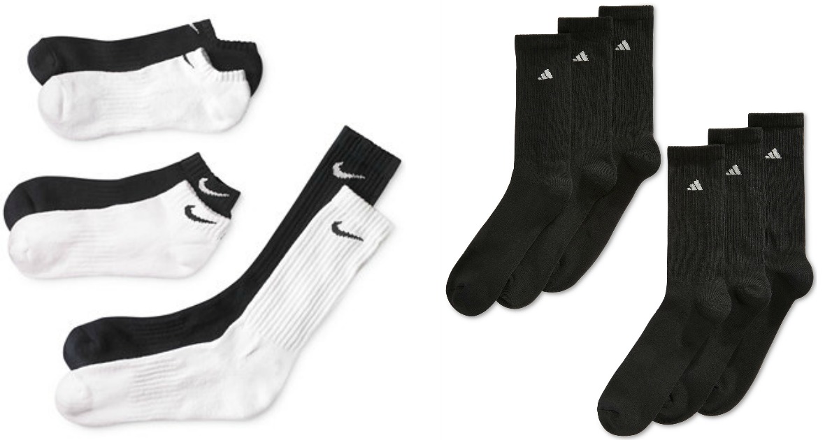 Macy's Men's Nike and Adidas 6Pack Socks Only 11.99 (Regularly Up to