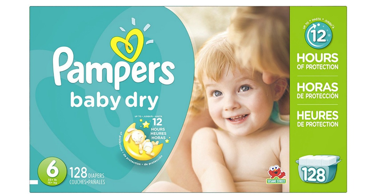 Amazon Family Pampers Baby Dry Size 6 Diapers 128 Count Only 14.14