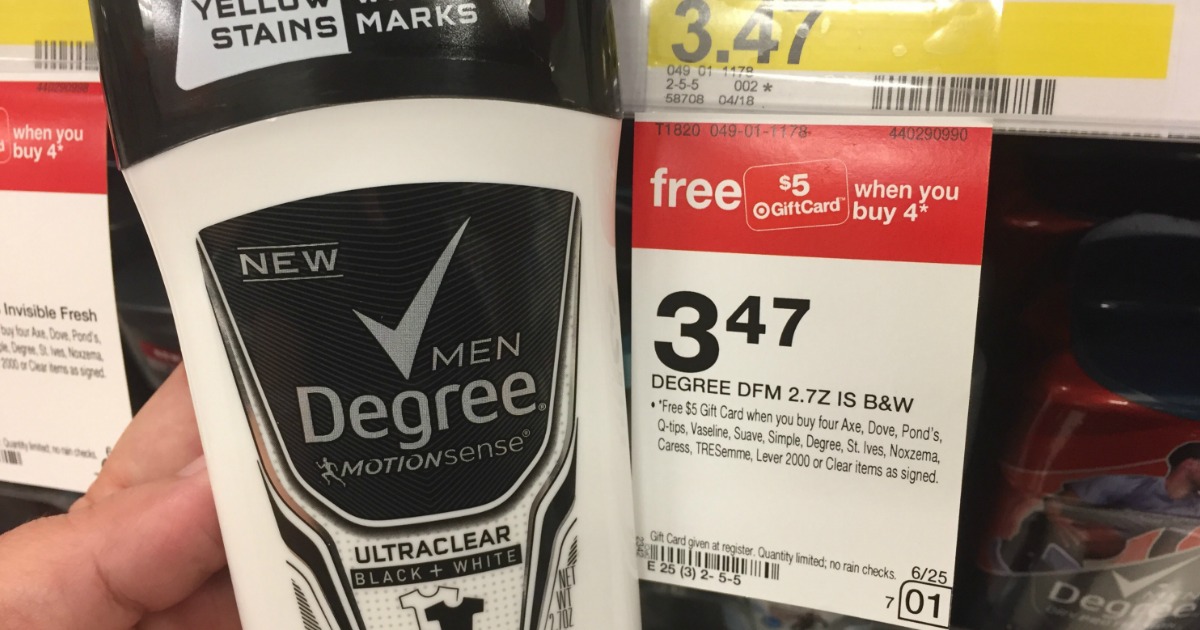 Target Dove & Degree Men's Deodorants Just 1.36 Each After Gift Card