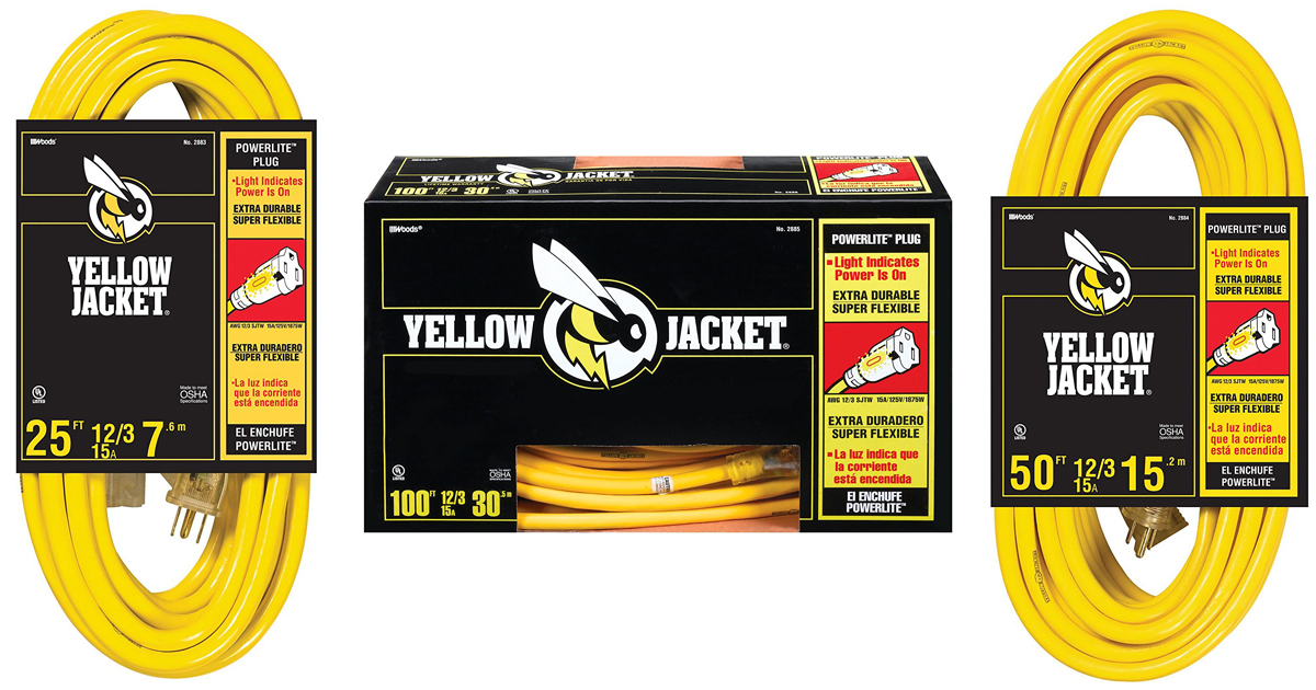Amazon 20 Off Yellow Jacket Heavy Duty Extension Cords (Extra Durable & Flexible)
