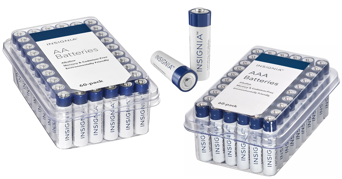 Best Buy Insignia AA Batteries 60 Pack Only 8.99 (Just 15¢ Per Battery)