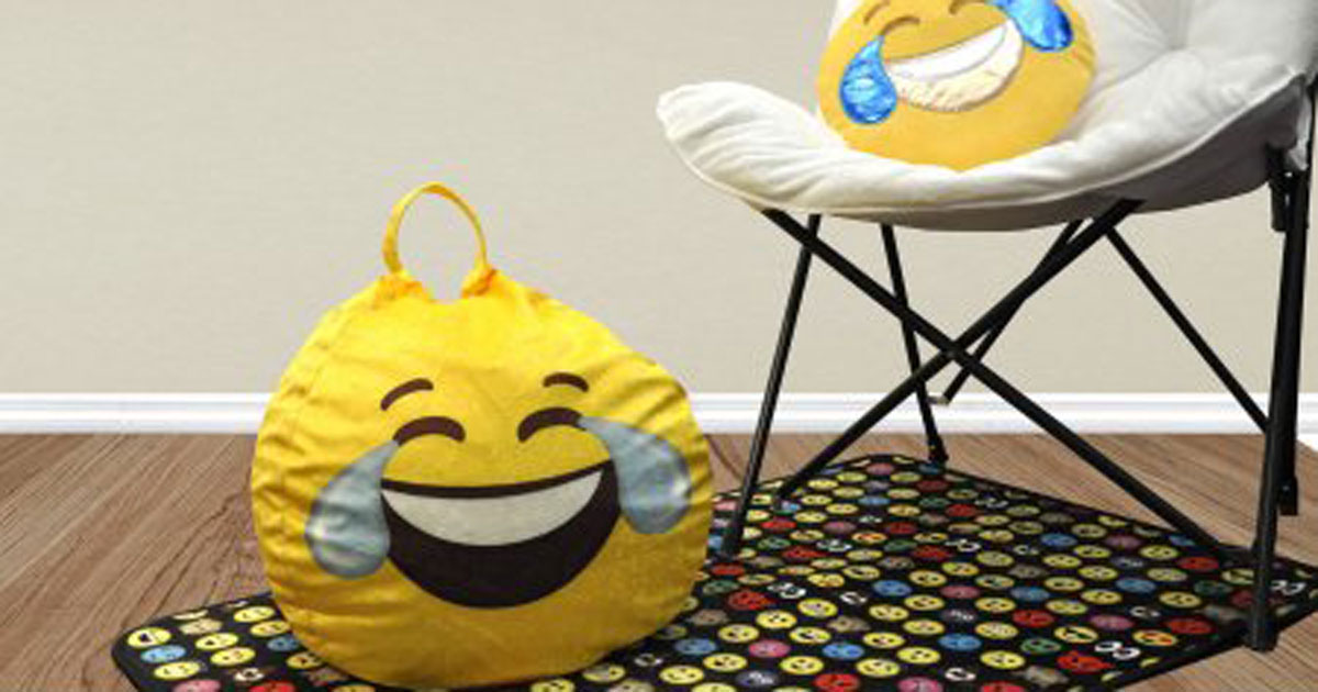 Emoji Toddler Bean Bag Just 5 + Sequin Decorative Pillows