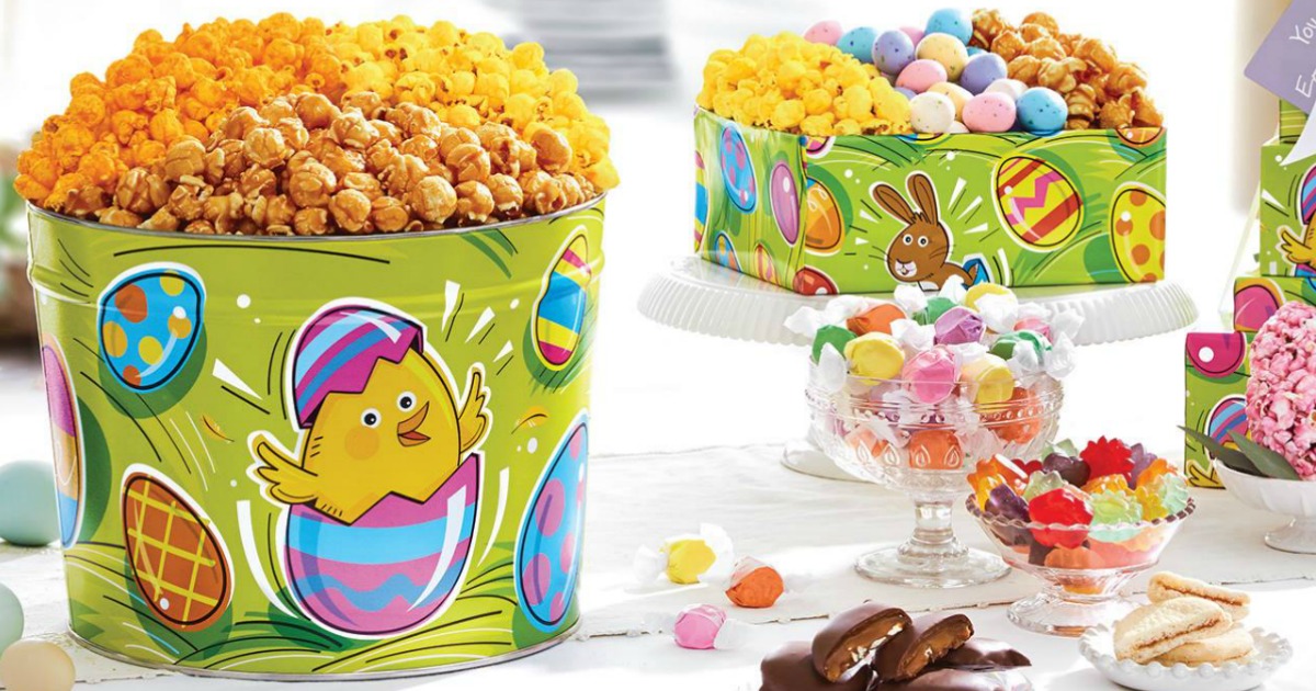 The Popcorn Factory Easter 3.5 Gallon Popcorn Tins Only 29.99 Shipped