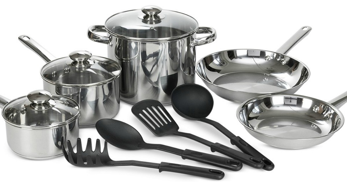 Bella 12Piece Stainless Steel Cookware Set Just 29.96 (Regularly 120