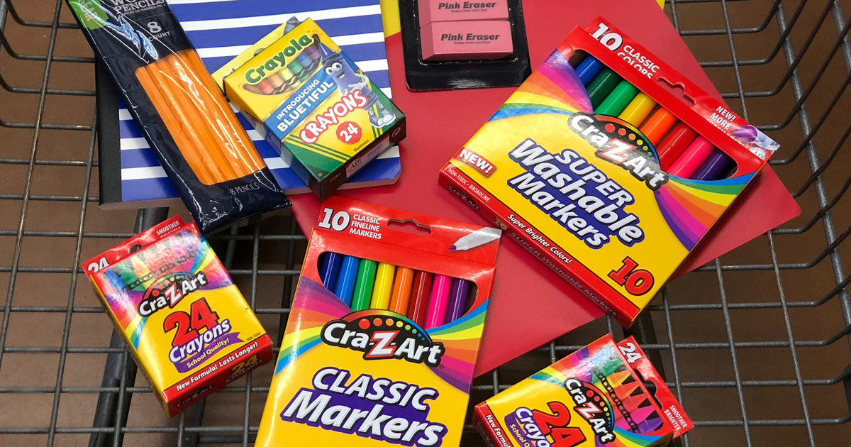 School Supplies from 25¢ on Crayola, CraZArt, & More