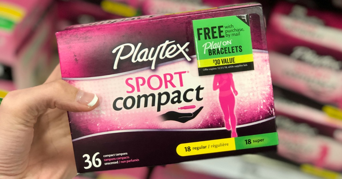 High Value 2/1 Playtex Sport Tampons Coupon + 2 Free Bracelets w