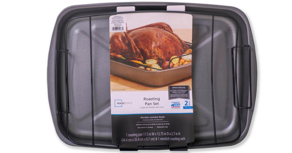 Mainstays 2Piece Roaster w/ Rack Only 6 at Walmart (Regularly 13)