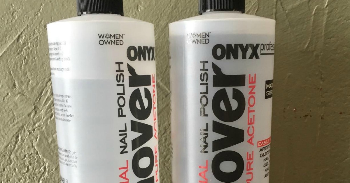 TWO ONYX Professional 100 Acetone Polish Removers & Nail File Only 4.
