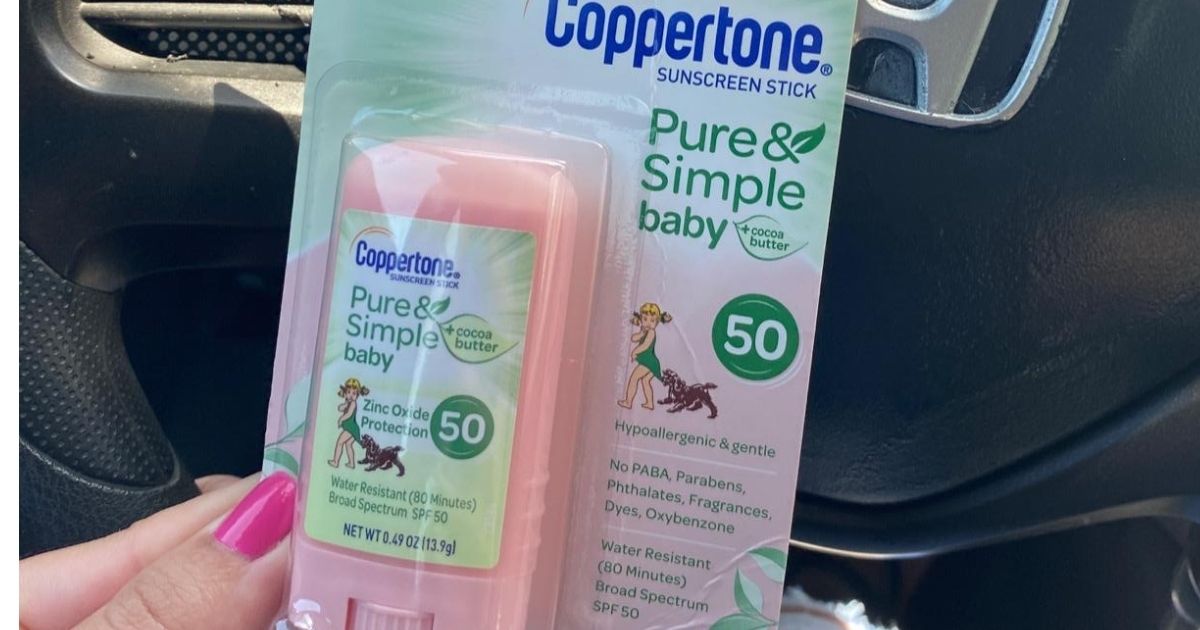 Coppertone Pure & Simple Baby SPF 50 Sunscreen Stick Just 3.85 on