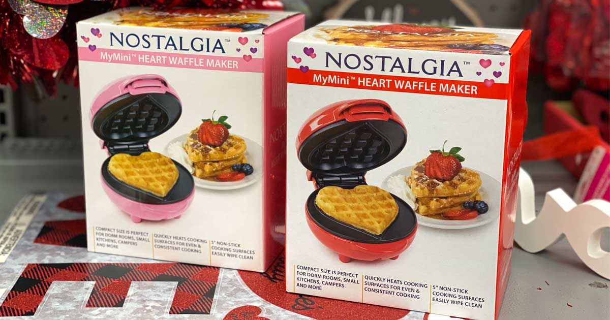 Nostalgia Heart Waffle Maker Just 8.96 at Walmart Perfect for
