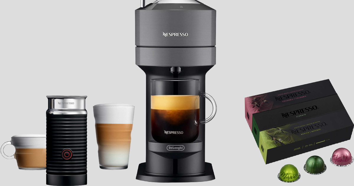 Nespresso Coffee & Espresso Maker Bundle + 35 Nespresso Voucher Just