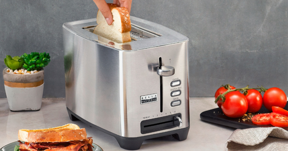 Bella Pro 2Slice ExtraWide Stainless Steel Toaster Only 19.99 on