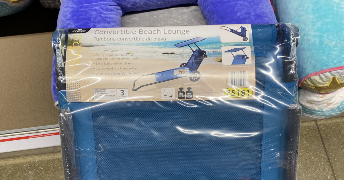 Convertible & Adjustable Beach Lounge Chair w/ Canopy Only 29.99 at ALDI