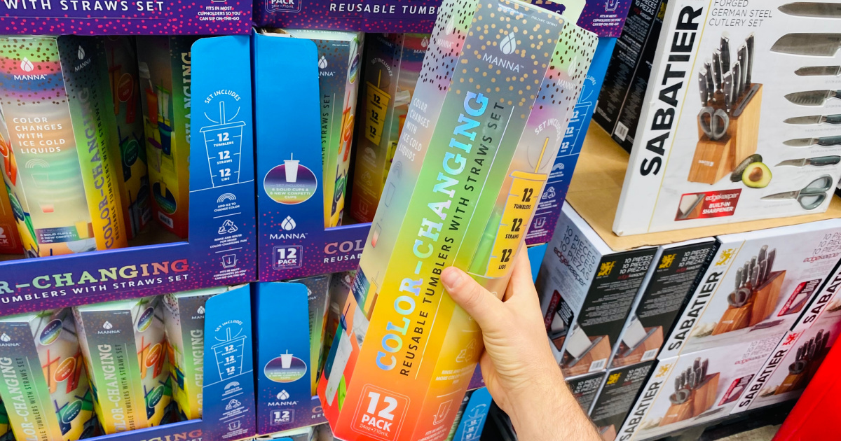 Color Changing Tumblers w/ Straws 12Pack Only 14.99 at Costco