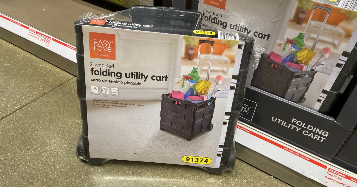 Folding Utility Cart Just 19.99 at ALDI Easy to Store & Holds 77lbs