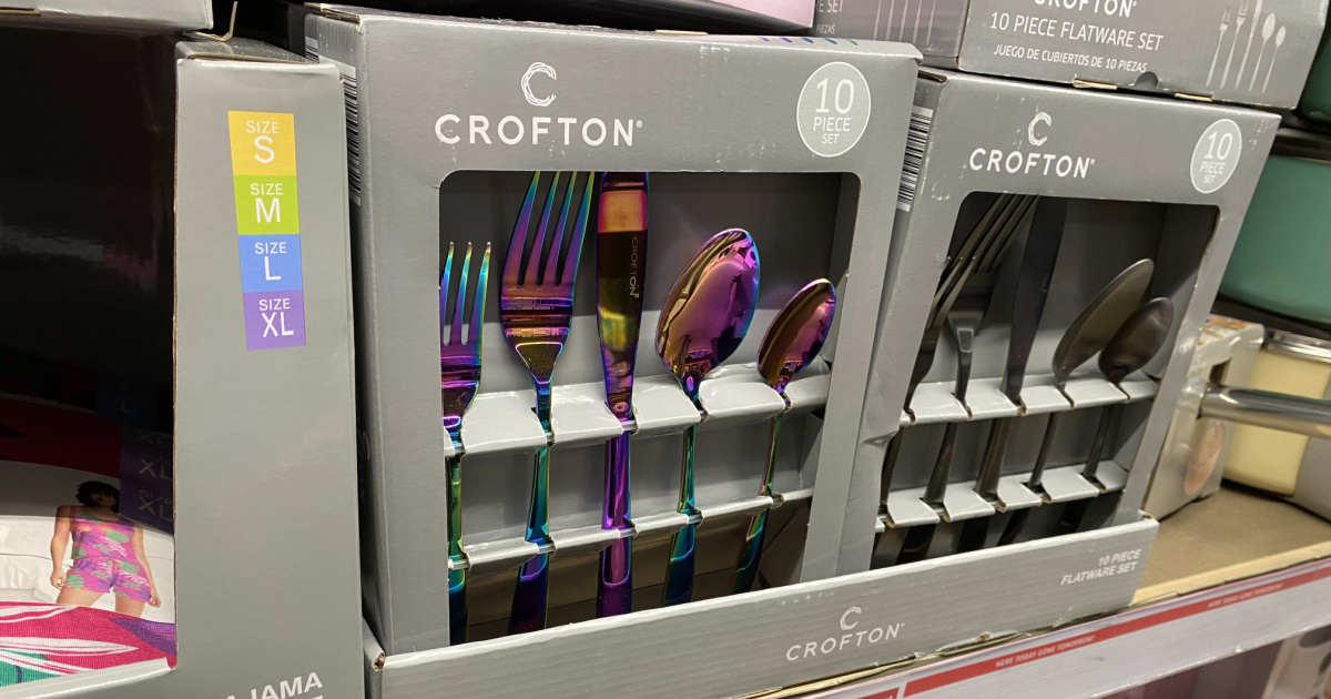 Crofton 10Piece Flatware Sets Only 9.99 at ALDI Rainbow, Matte