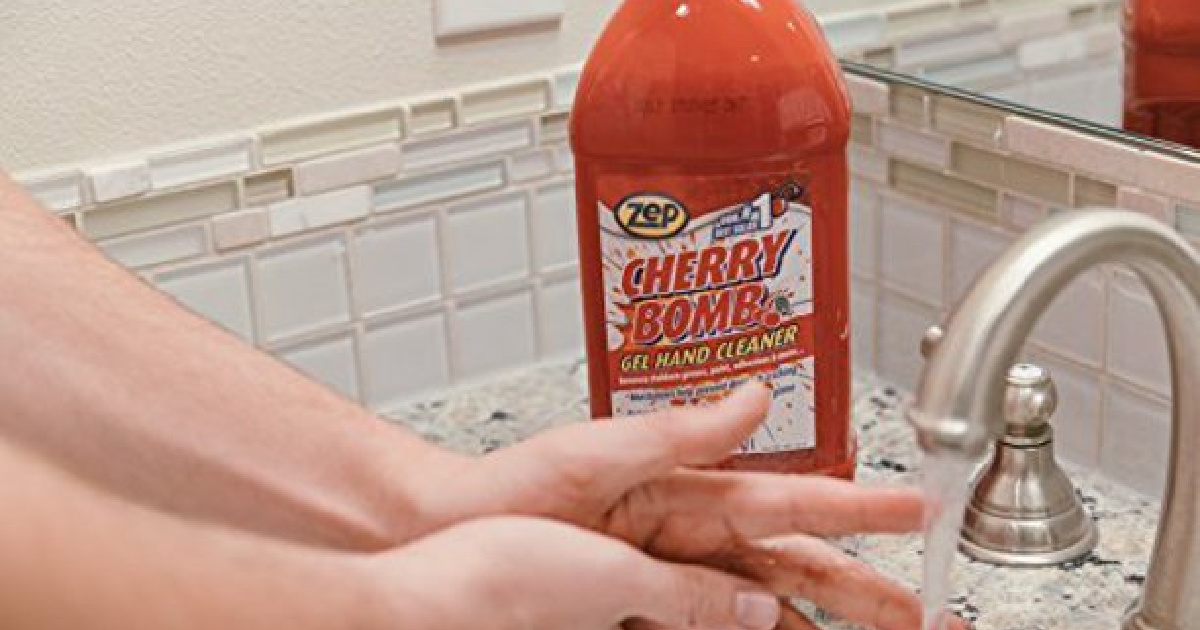 Zep Cherry Bomb Hand Cleaner 48oz Bottle Only 8 on Amazon (Removes Stubborn Grease, Paint