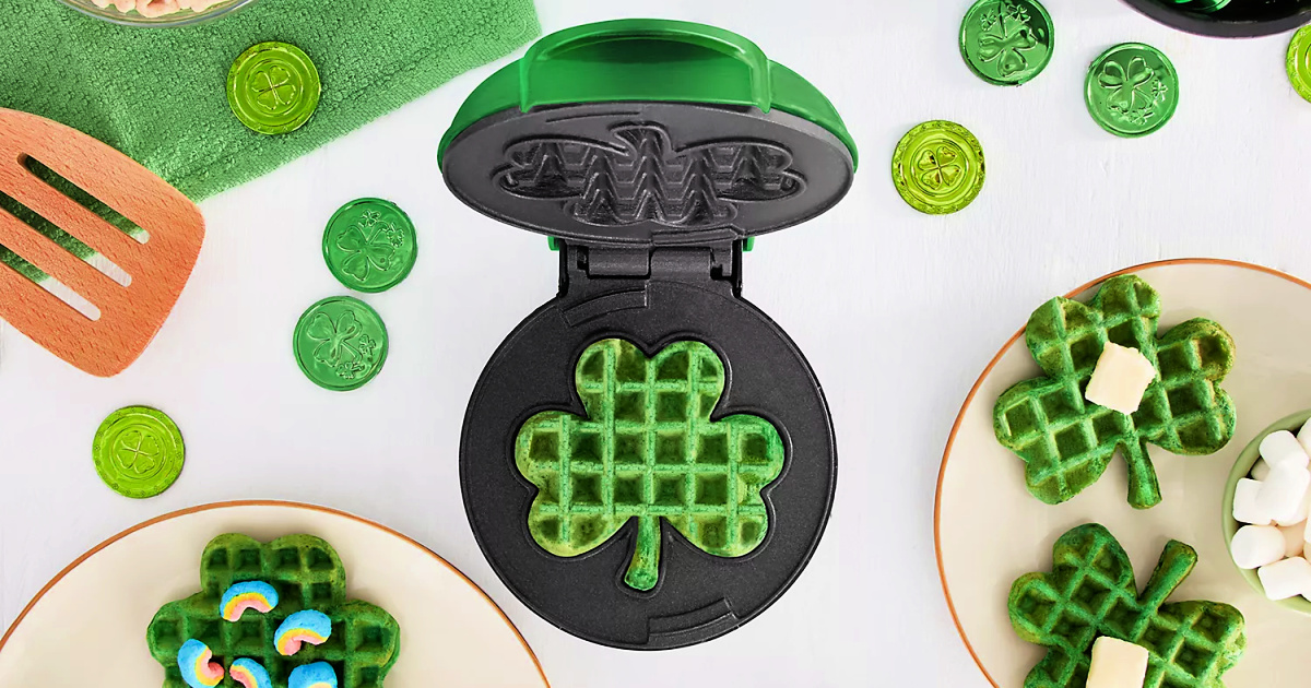 Dash Shamrock Mini Waffle Maker ONLY 7 on (Regularly 15