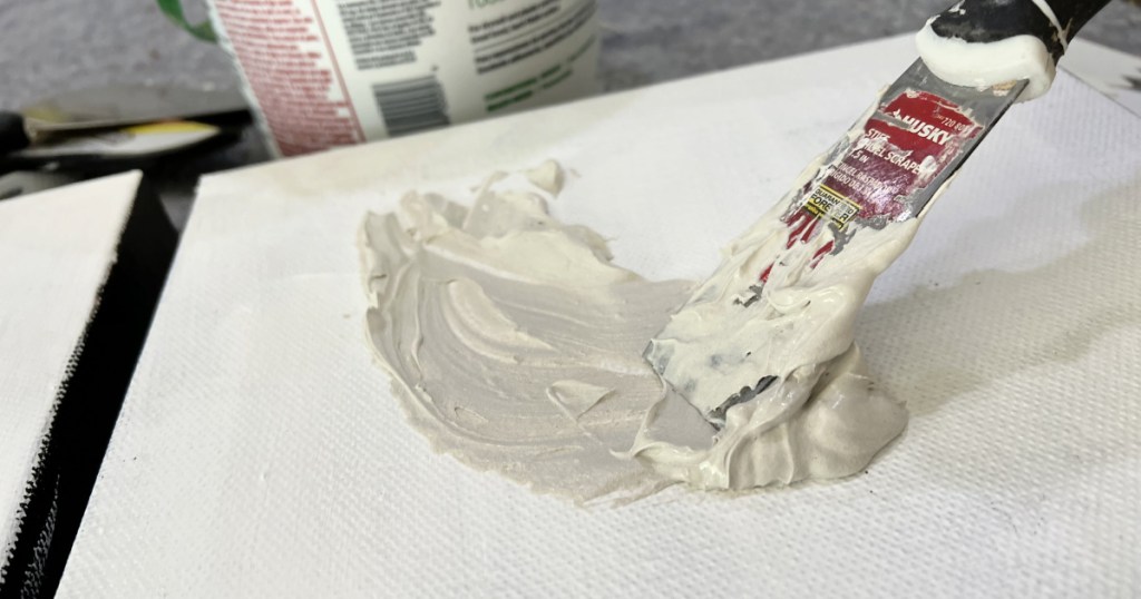 Make DIY Textured Canvas Art Using Drywall Joint Compound! Hip2Save