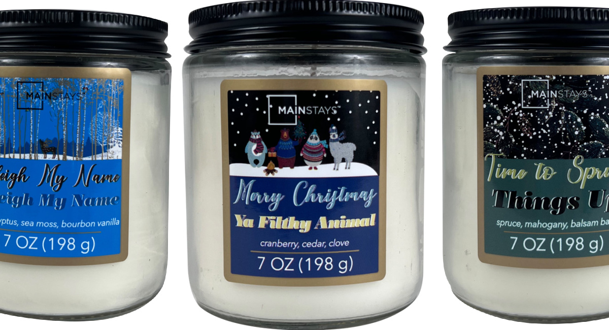 Mainstays Candles Only 1.66 on (Multiple Holiday Scent