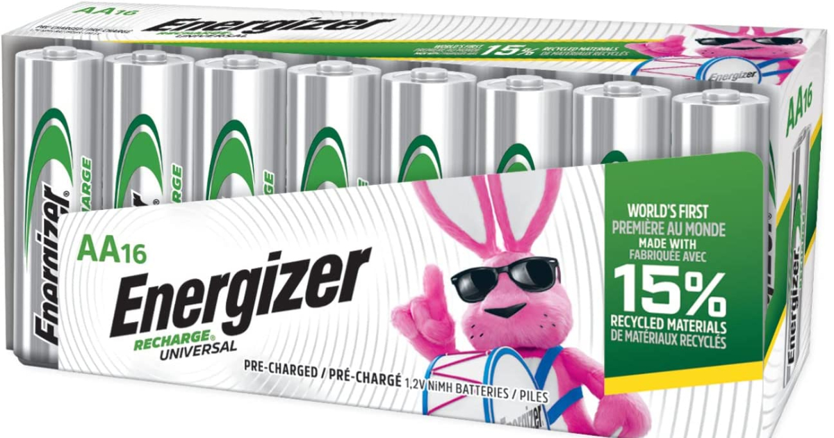 Energizer Rechargeable AA Batteries 16Pack Just 19.97 on
