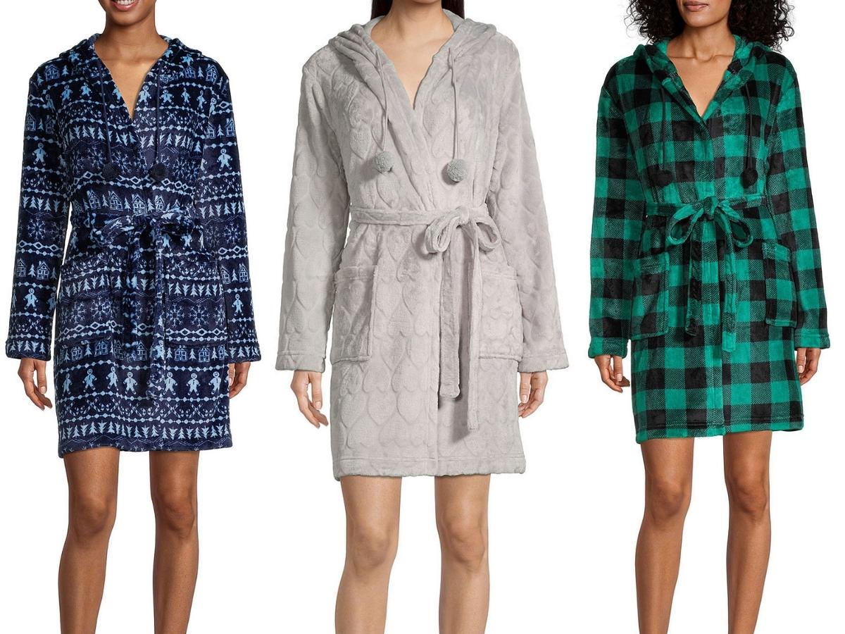JCPenney Plush Hooded Robe Only 19.99 (Reg. 49) 6 Designs Available