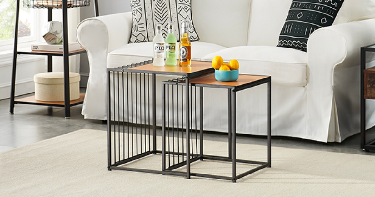 Industrial Nesting Coffee Tables 2Pack Just 19.99 on Amazon Hip2Save
