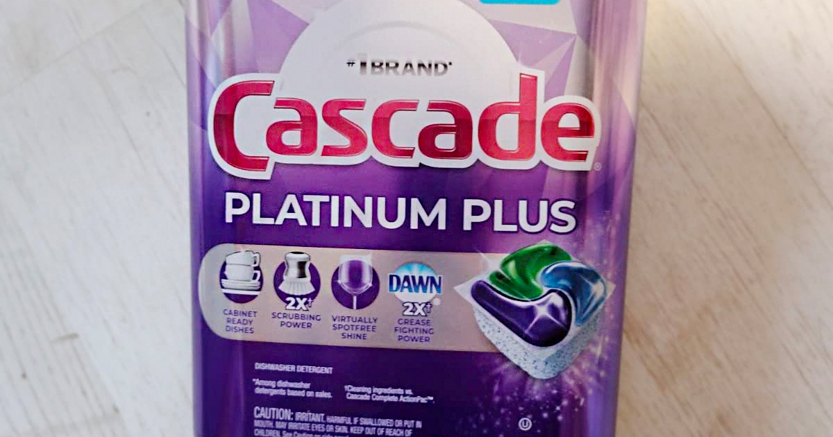 Cascade Platinum Plus Dishwasher Pods 62Count Only 12.24 Shipped on Amazon Hip2Save