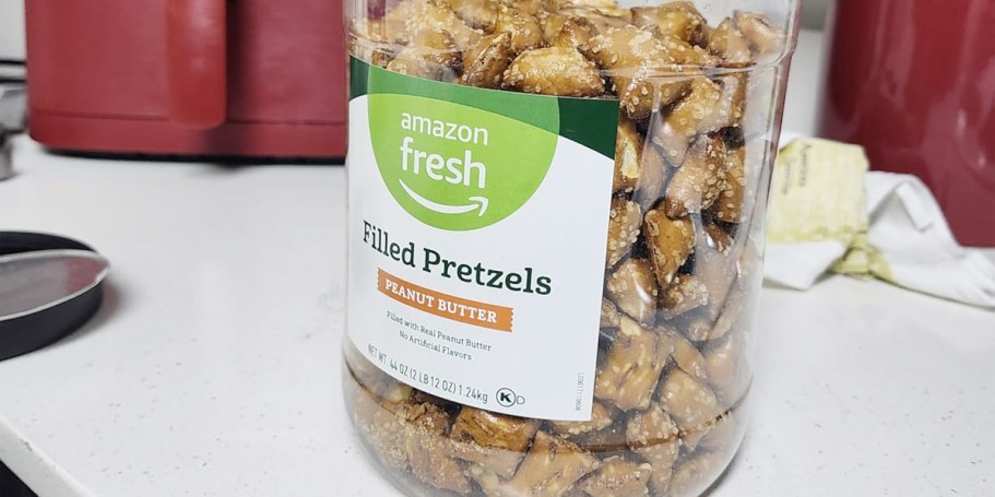 Amazon Grocery Peanut Butter-Filled Pretzels 44oz Jar Only .88 Shipped on Amazon