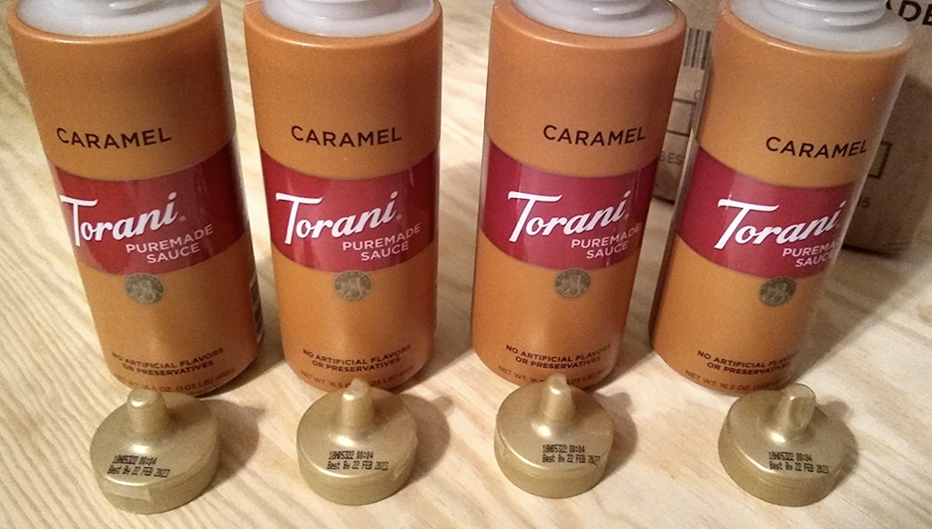 Highly-Rated Torani Caramel Syrup 16.5oz 4-Pack Only $15 Shipped on