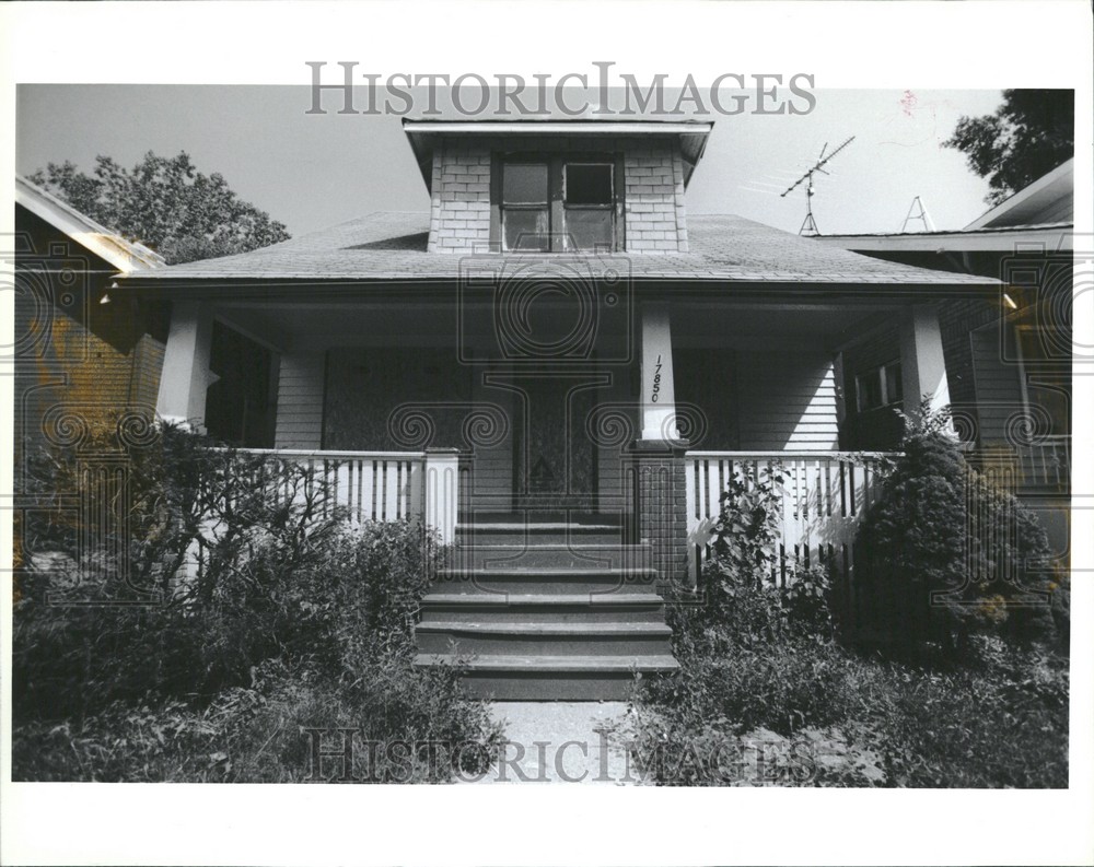 1990 Press Photo Detroit St Aubin Murder Crack House Historic Images