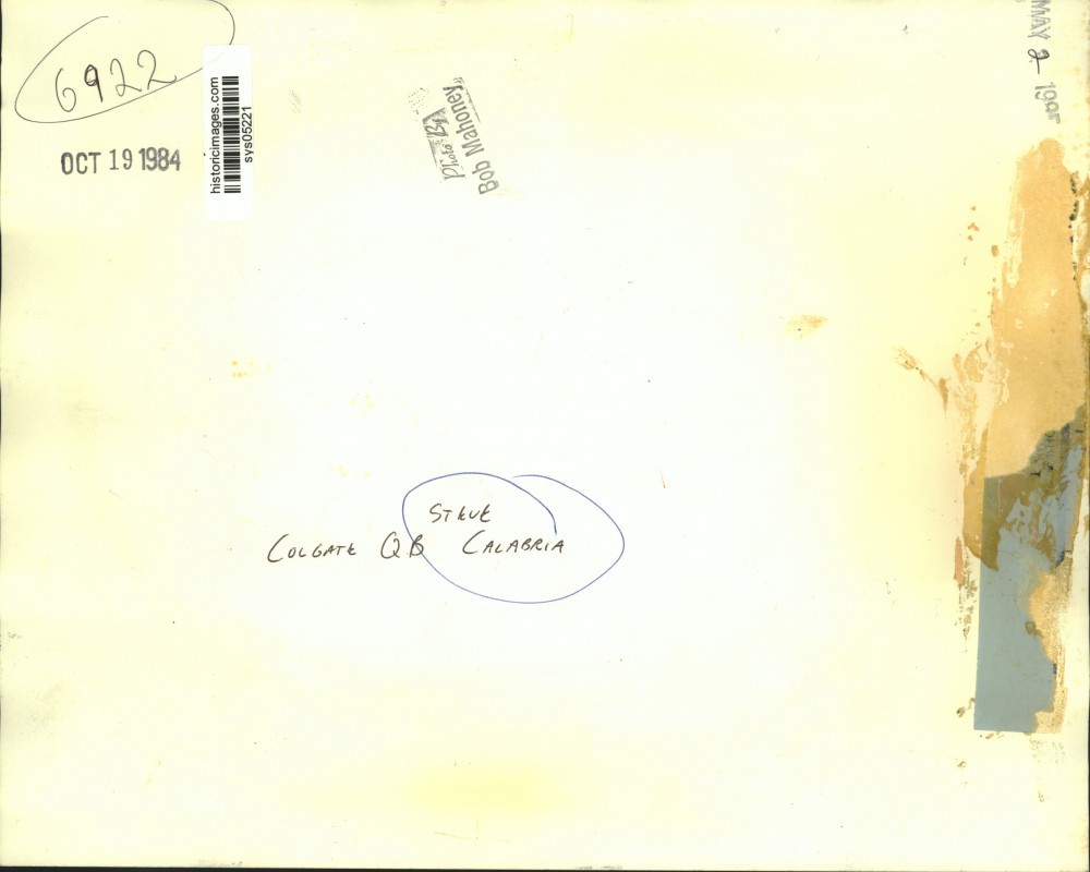 1984 Press Photo Steve Calabria, Colgate quarterback, New York sys05