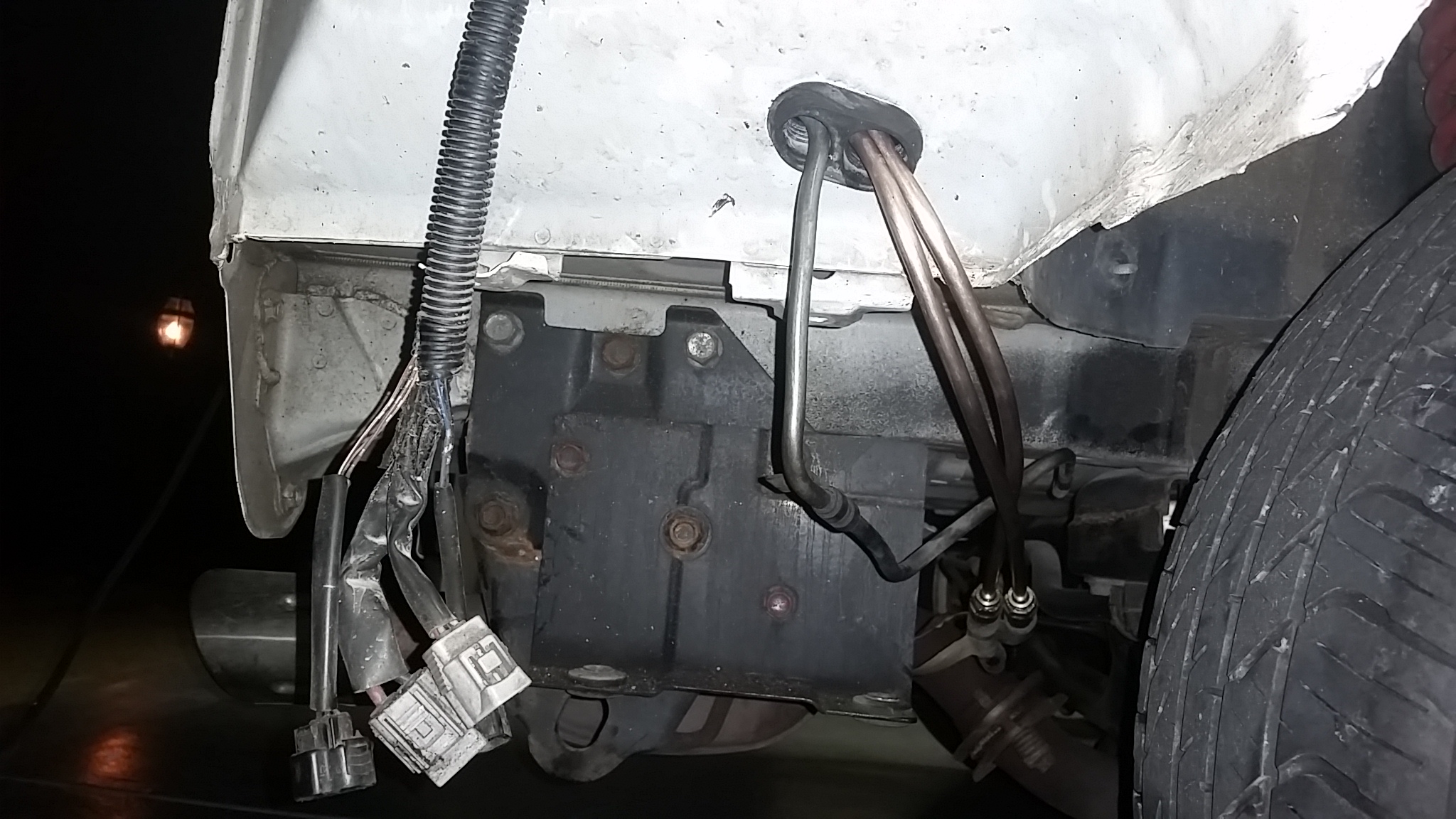 I trunk mounted my ayc/acd pump cheap and easy Mitsubishi Lancer