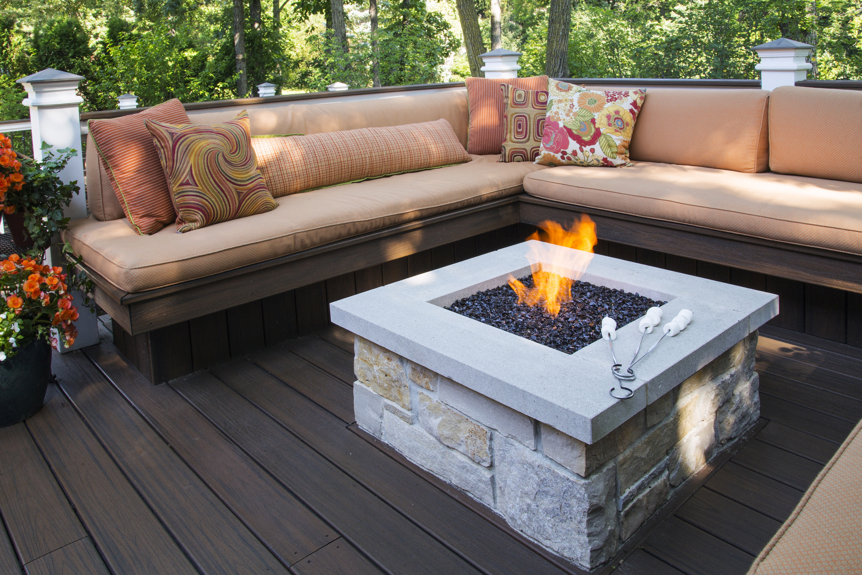 Custom stone blend veneer with Indiana limestone coping Hirsch Brick