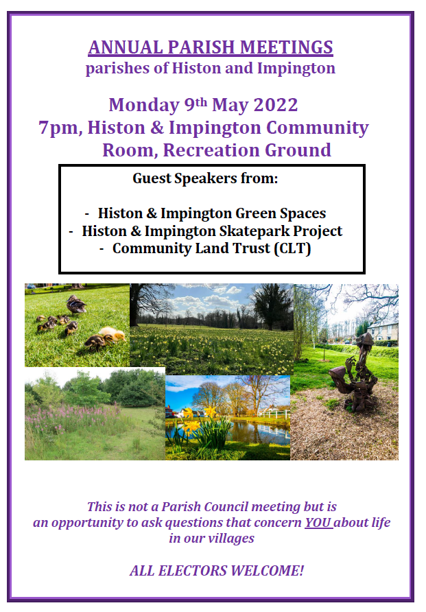 Histon and Impington Annual Parish Meetings Histon & Impington Parish