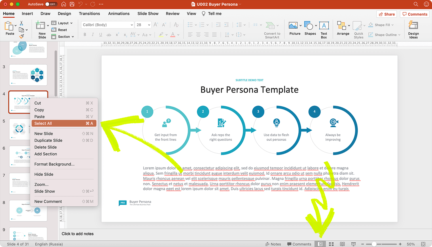 How to select all slides in PowerPoint and move them? HiSlide.io