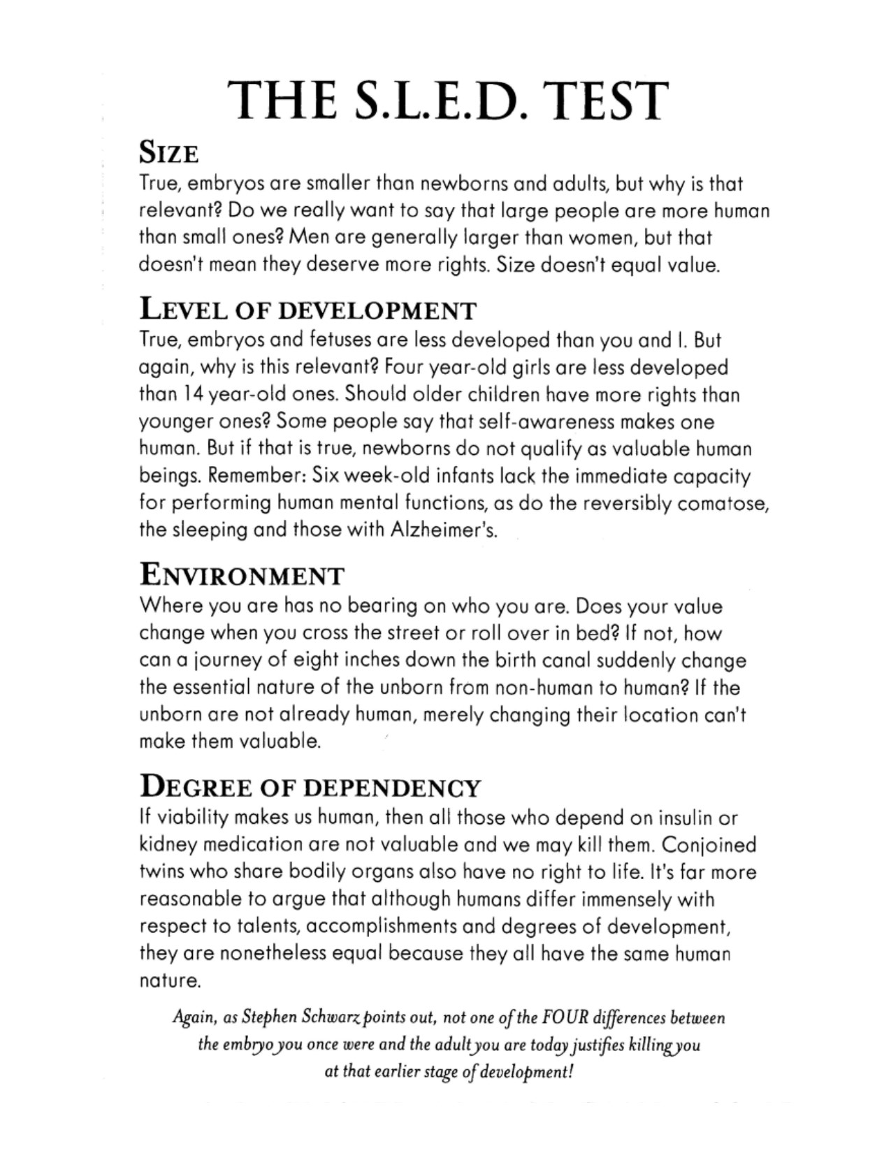 S.L.E.D. Test The Messenger