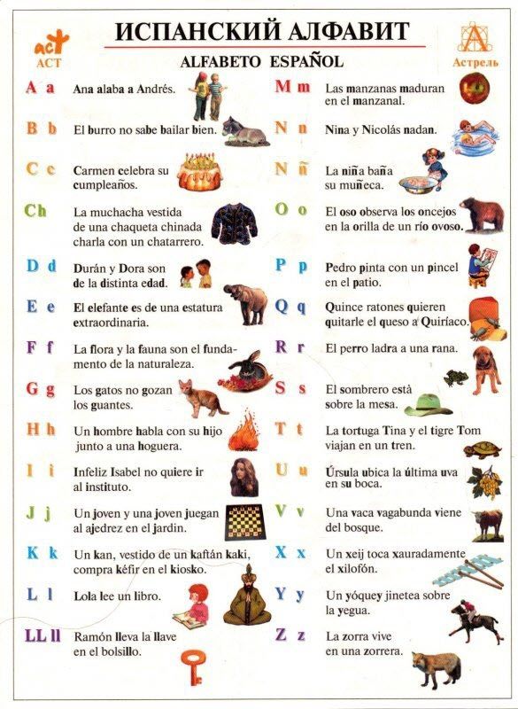 Испанский алфавит и знаки препинания
