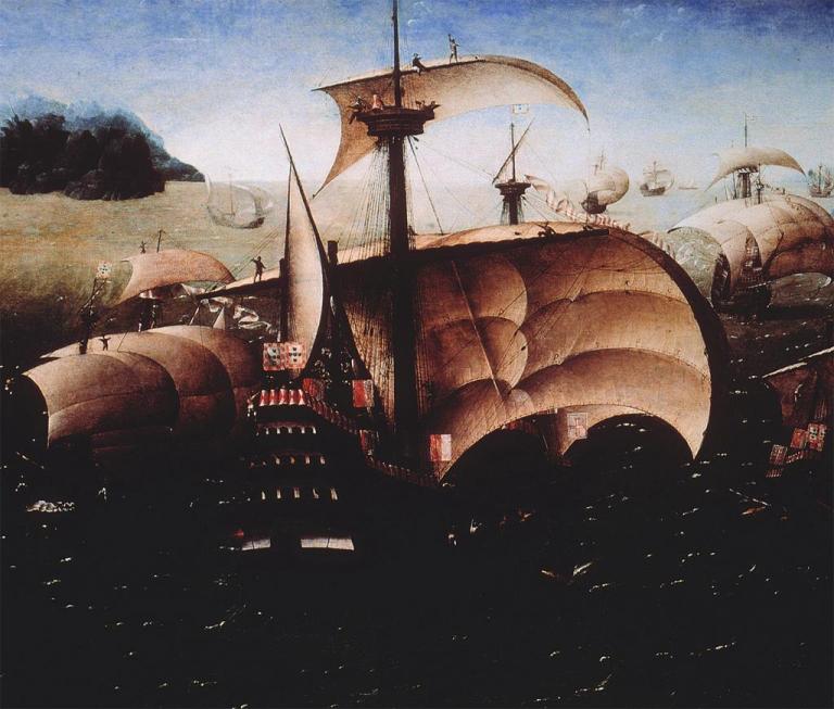 Carrack Portuguese Carracks off a Rocky Coast hist21bsection3