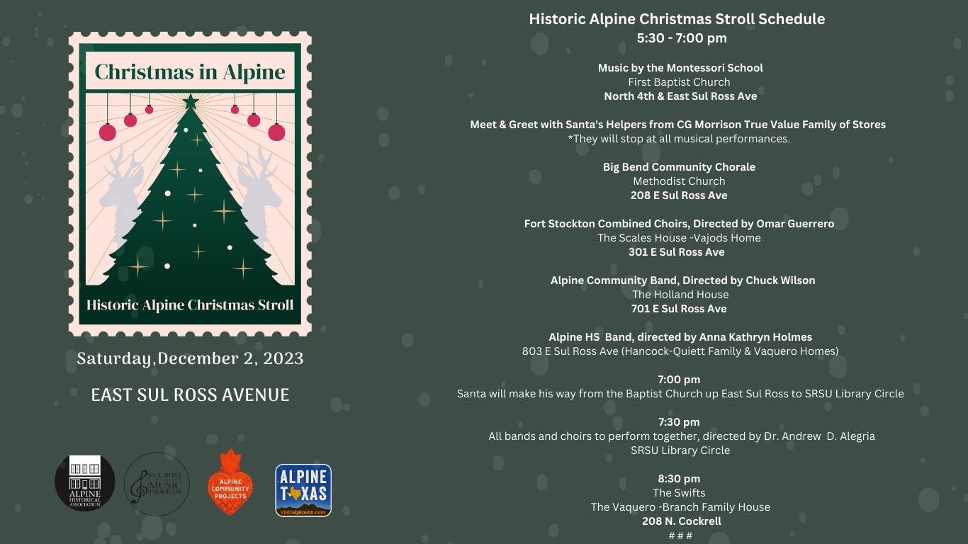 Historic Alpine Christmas Stroll to Historic Alpine , Texas