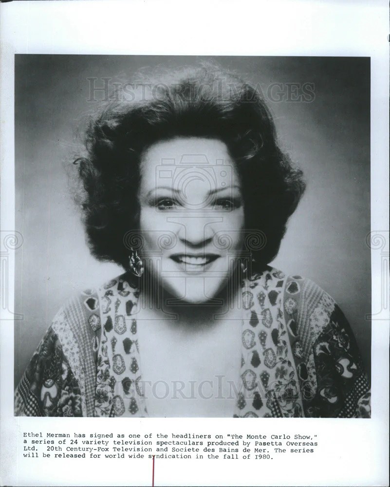 1980 Press Photo Ethel Merman "The Monte Carlo Show" Historic Images