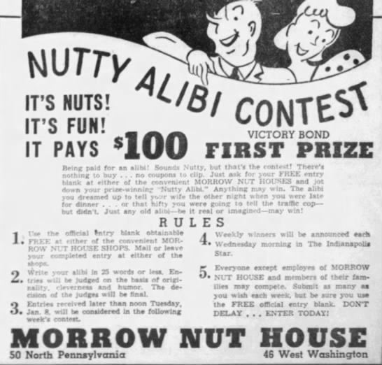 Sunday Ads We're All Nuts Historic Indianapolis All Things