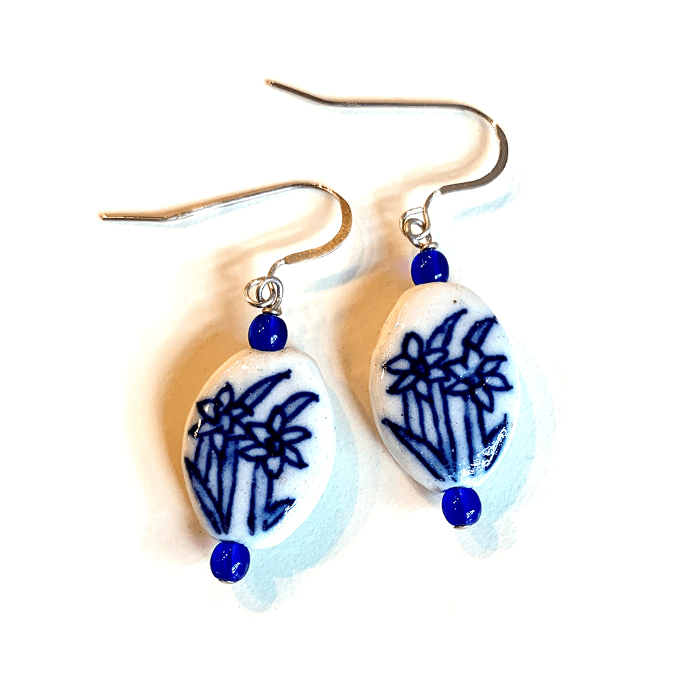 Blue Flower Earrings Historic Jamestowne