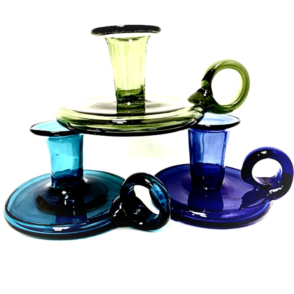 HandBlown Glass Candle Holder Historic Jamestowne