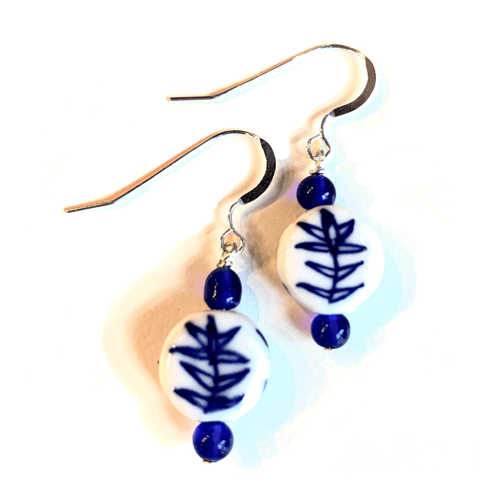 Small Blue Flower Earrings Historic Jamestowne