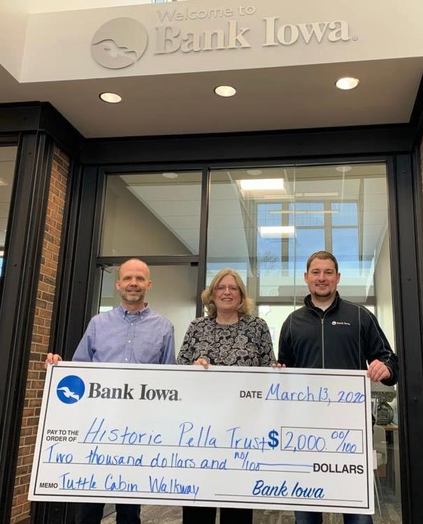 Bank Iowa Contributes Towards Tuttle Learning Walk Historic Pella Trust
