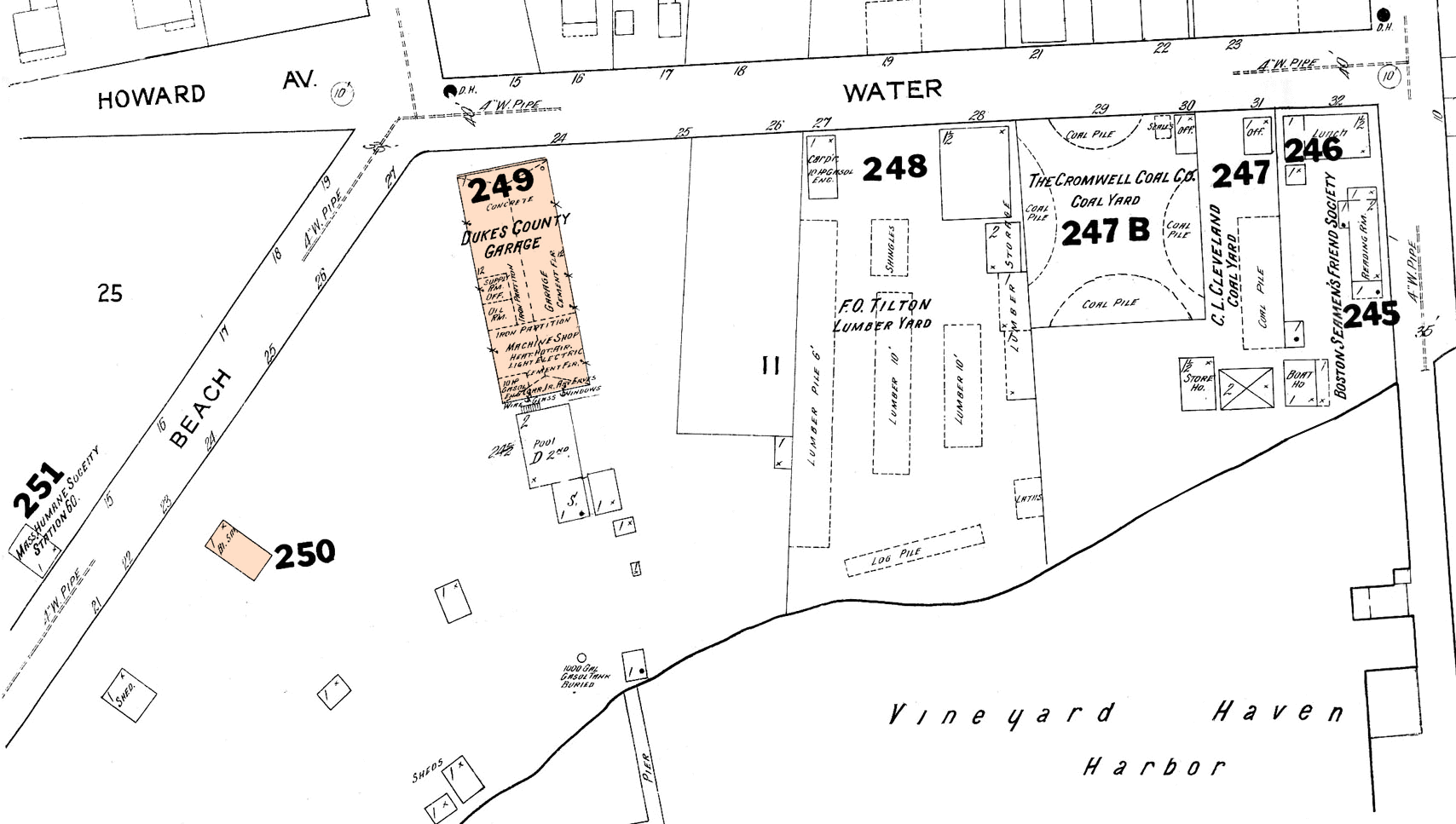 1914 Map of Vineyard Haven Section 4E