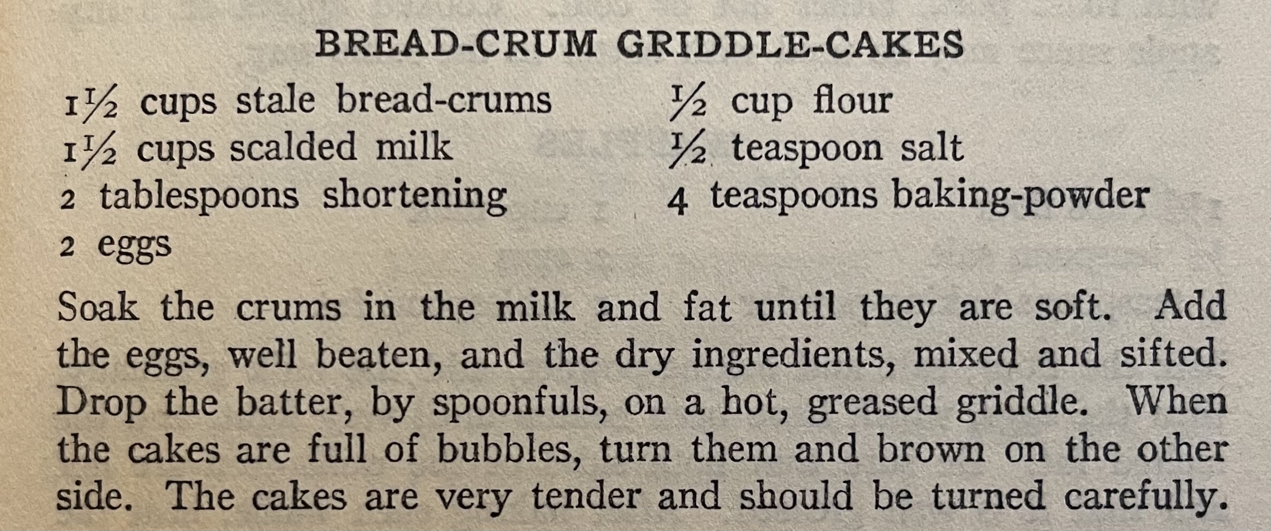 Pancakes, Part 2 Bread Crumb Griddle Cakes History in the Kitchen