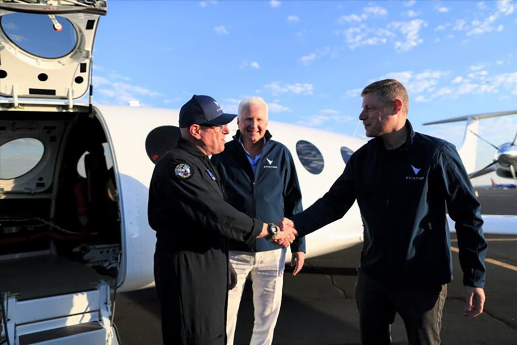 Prototype allelectric commuter airplane built by Arlington company