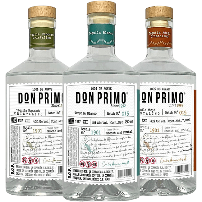 Tequila Don Primo, Tequila Premium Cristalino de Jalisco, México